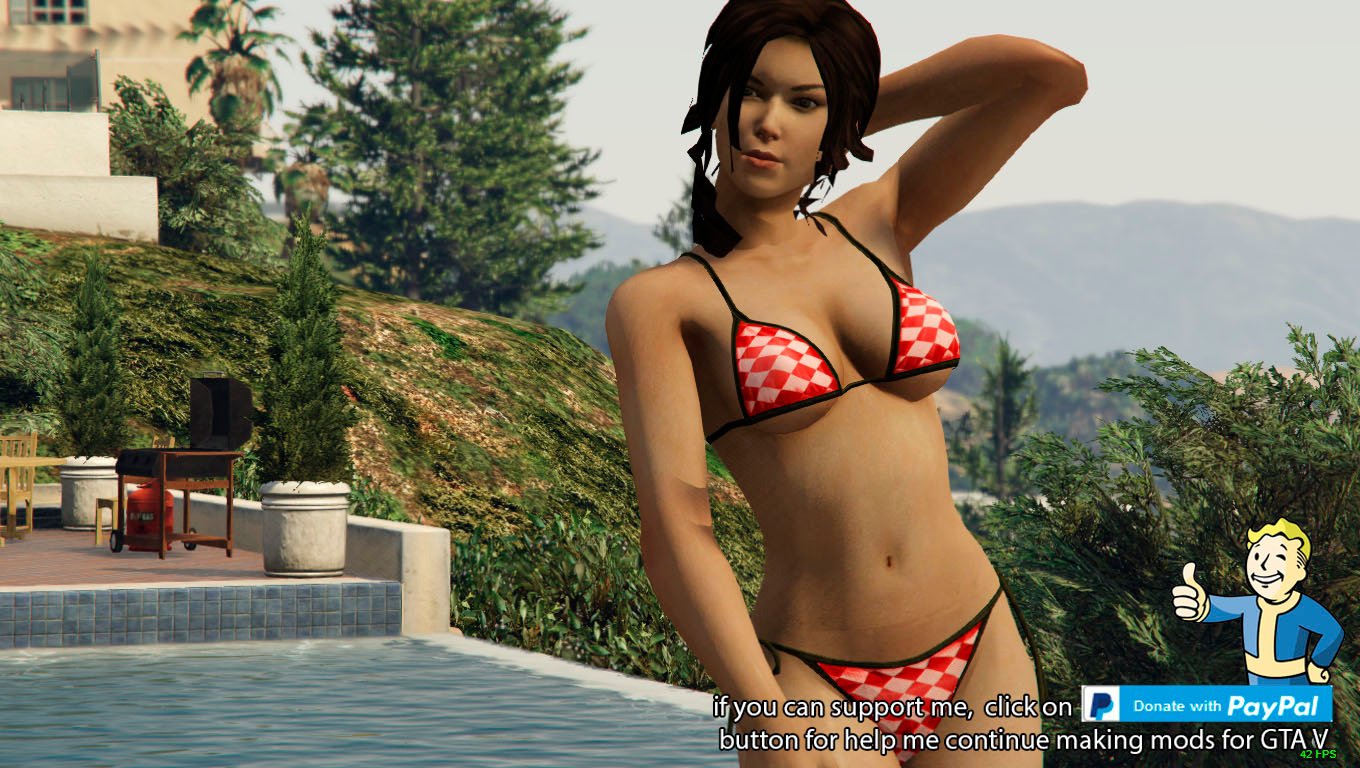 Lara Croft Bikini Ped Model (18+) - GTA5.