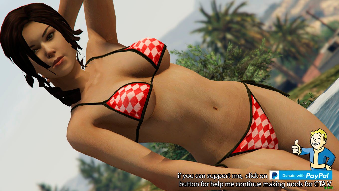 Lara Croft Bikini Ped Model (18+) - GTA5. 